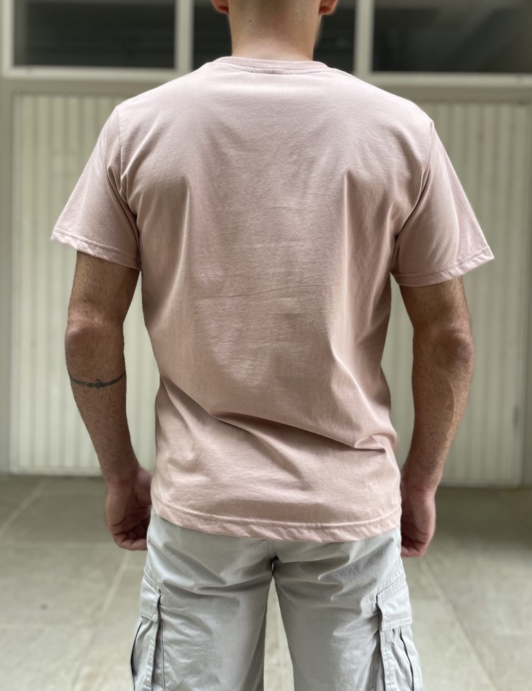 ORIGIN ανδρικό ροζ βαμβακερό T-shirt με τύπωμα 2427040R φωτογραφία